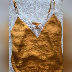 Urban Outfitters Mustard Satin Cami